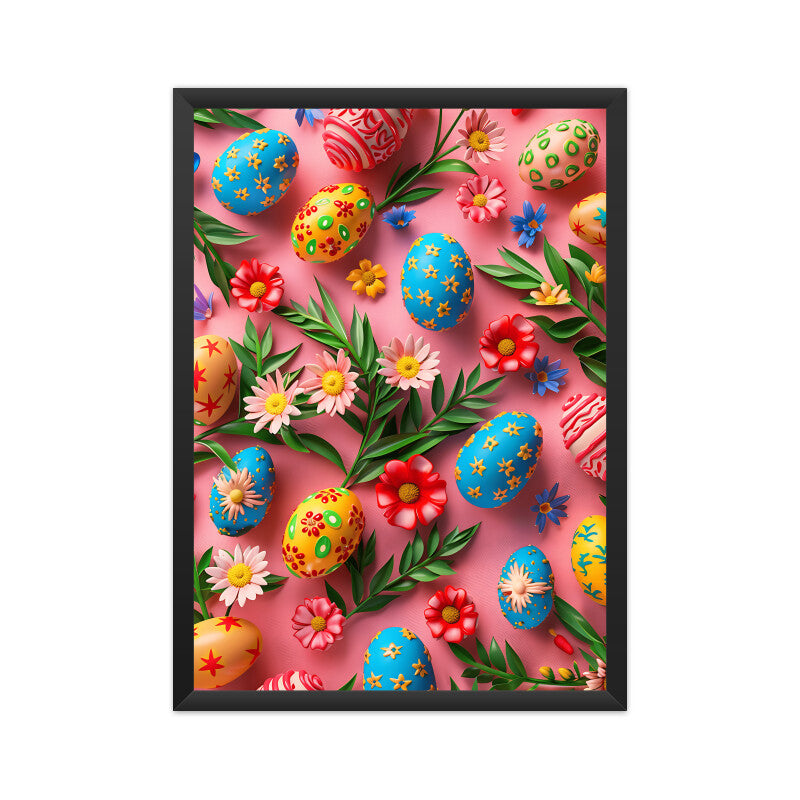 Beautiful Easter Eggs and Flowers Wall Art