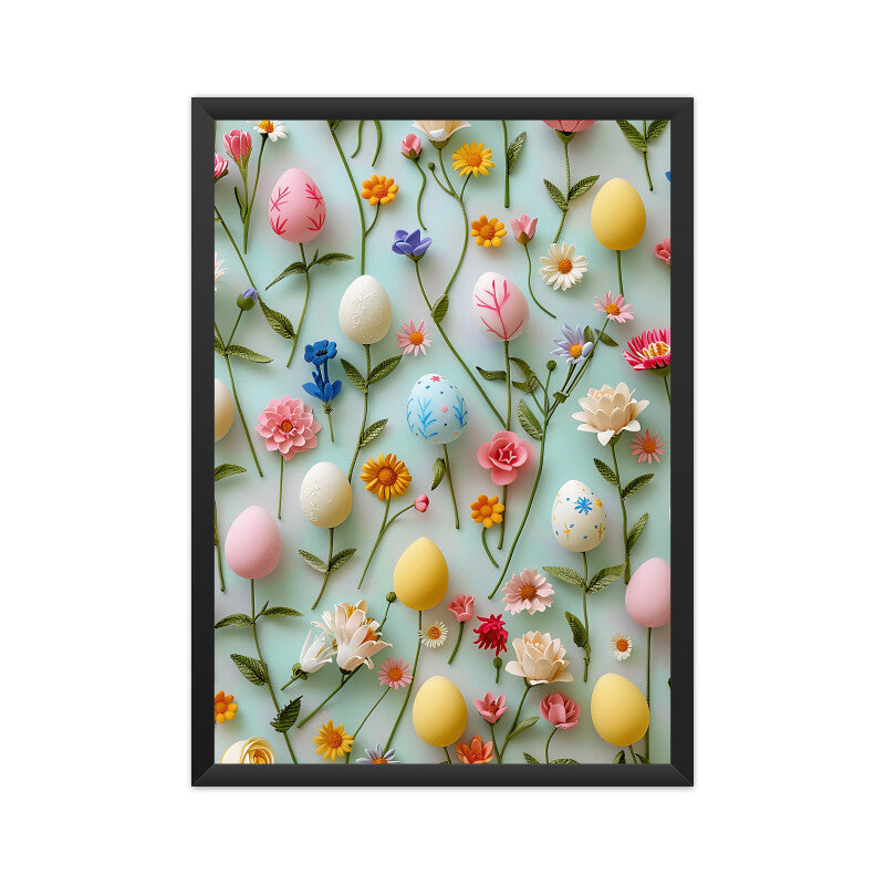 Beautiful Easter Eggs and Flowers Wall Art
