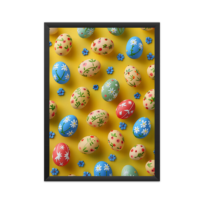 Beautiful Easter Eggs and Flowers Wall Art
