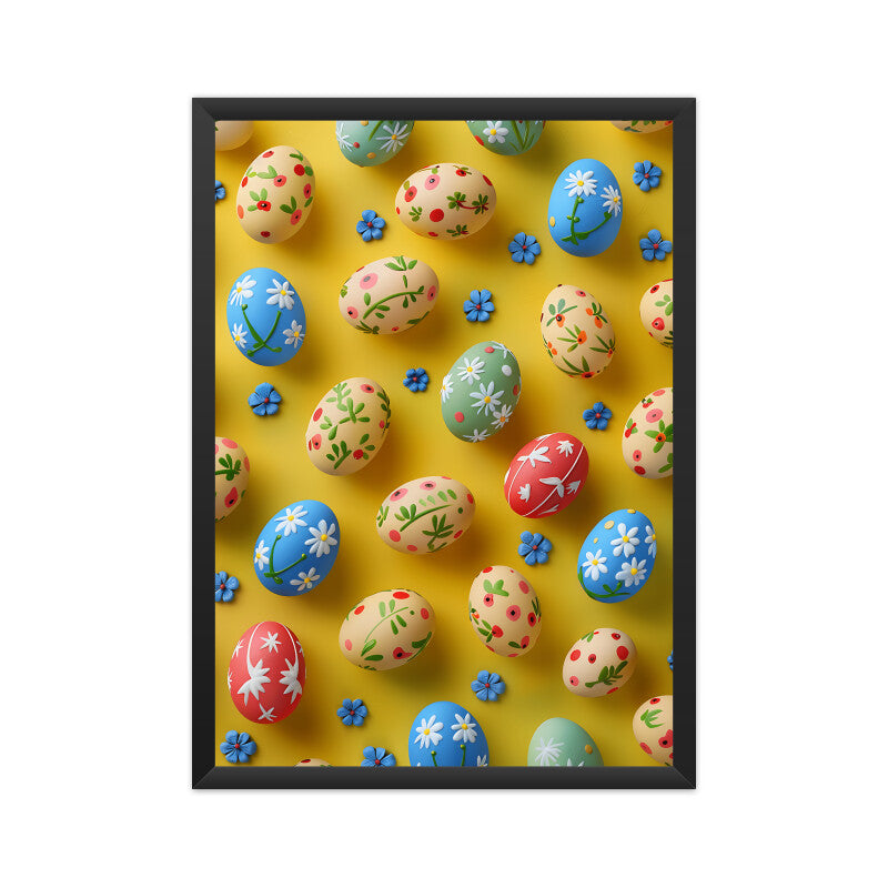Beautiful Easter Eggs and Flowers Wall Art