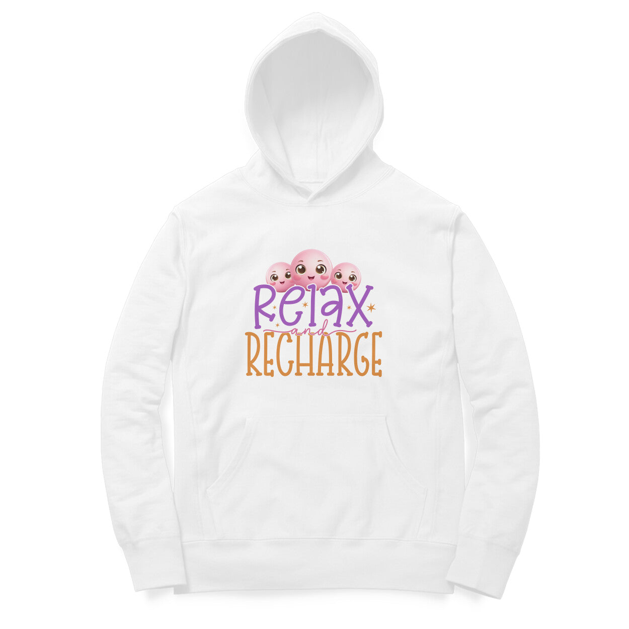 Relax and Recharge - Printed Unisex hoodie pattern with an oversized fit