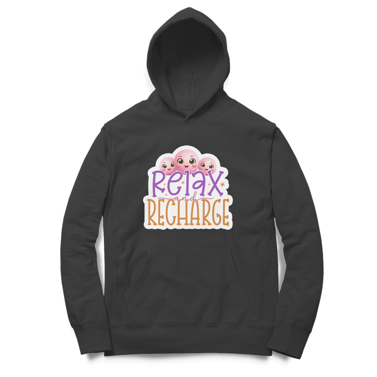 Relax and Recharge - Printed Unisex hoodie pattern with an oversized fit