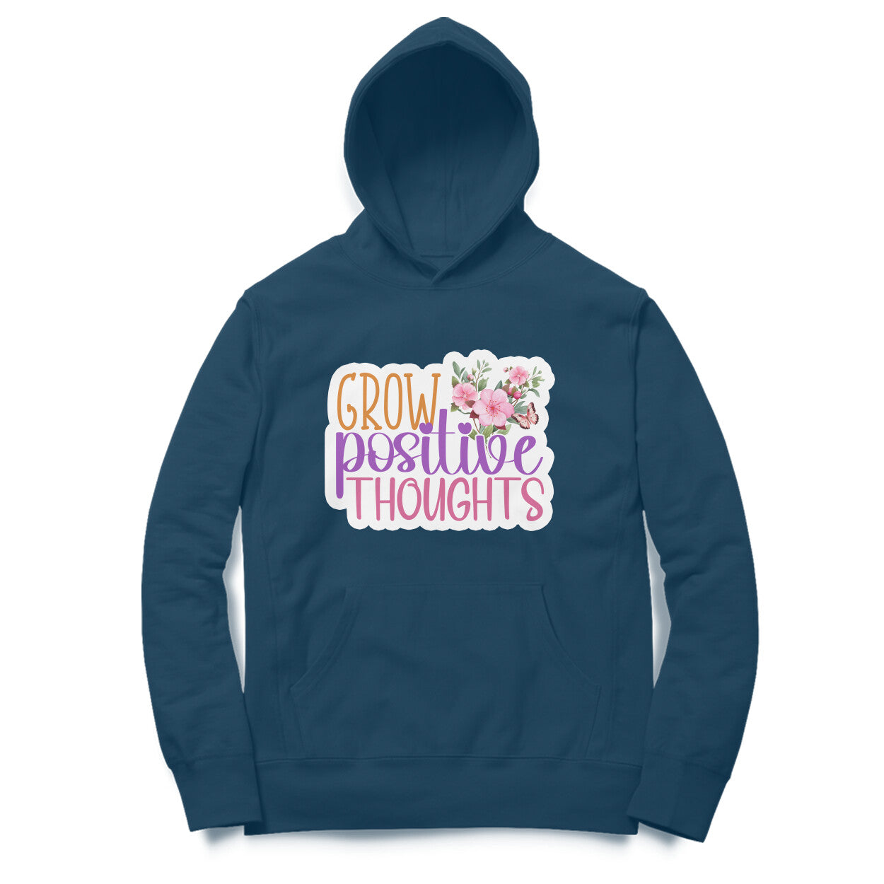 Grow Positive Thoughts - Printed Unisex hoodie pattern with an oversized fit