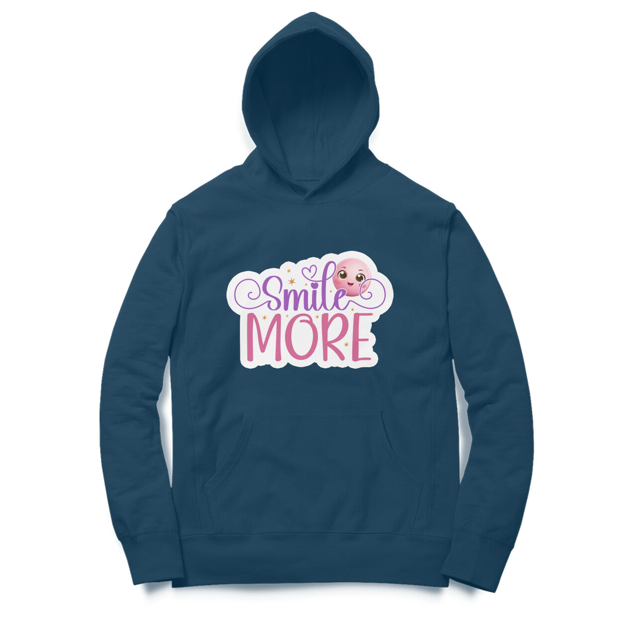 Smile More - Printed Unisex hoodie pattern with an oversized fit