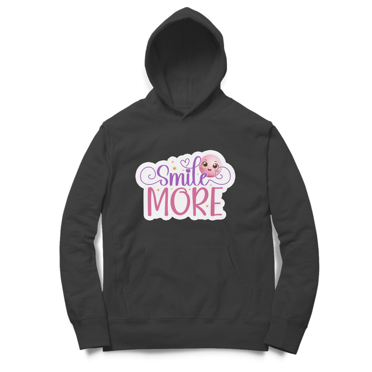 Smile More - Printed Unisex hoodie pattern with an oversized fit