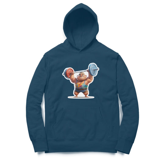 Weight lifter Design Printed Unisex hoodie pattern with an oversized fit