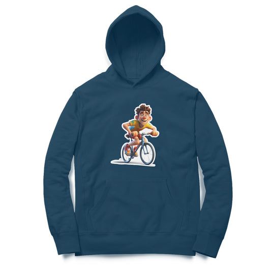 Cyclist Design Printed Unisex hoodie pattern with an oversized fit