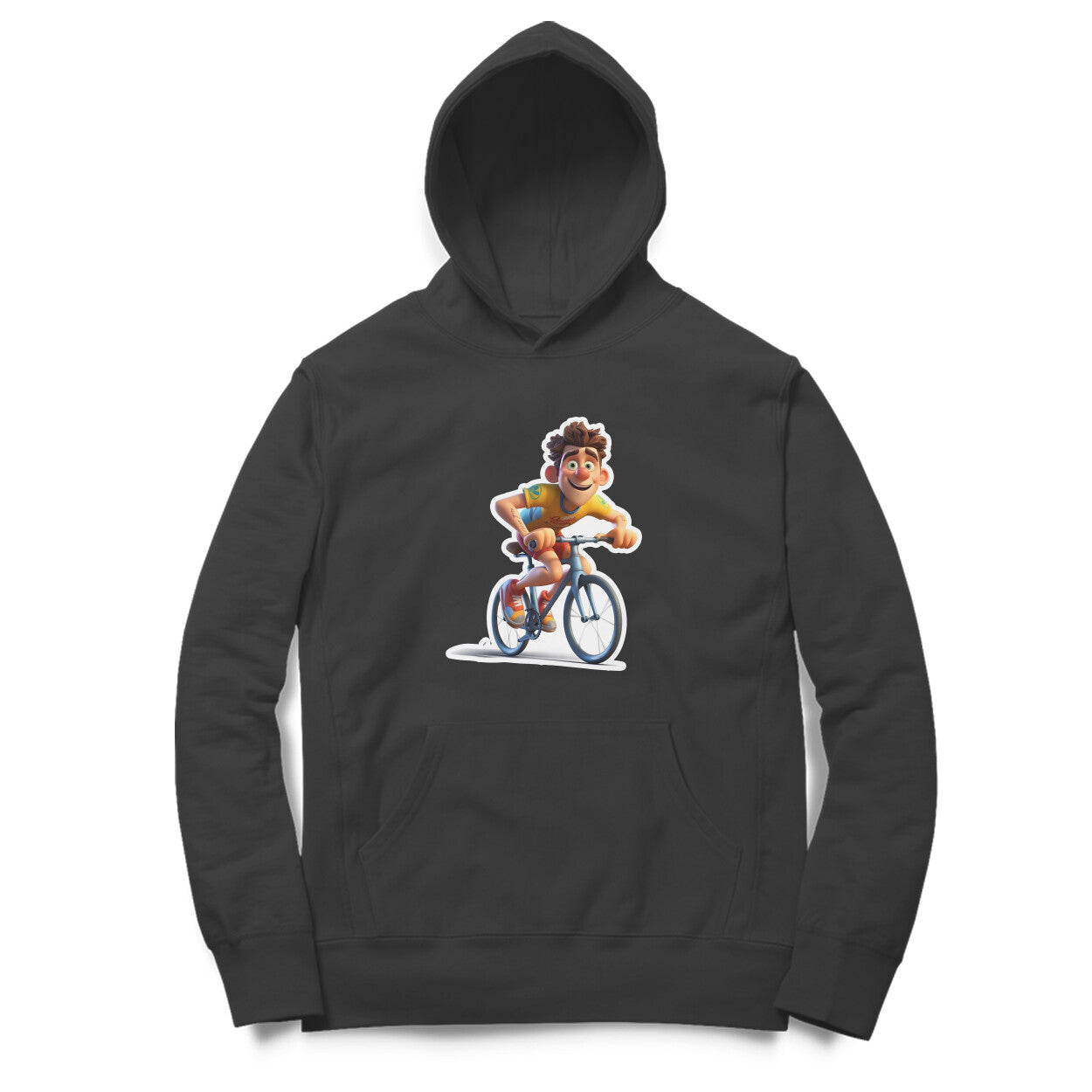 Cyclist Design Printed Unisex hoodie pattern with an oversized fit