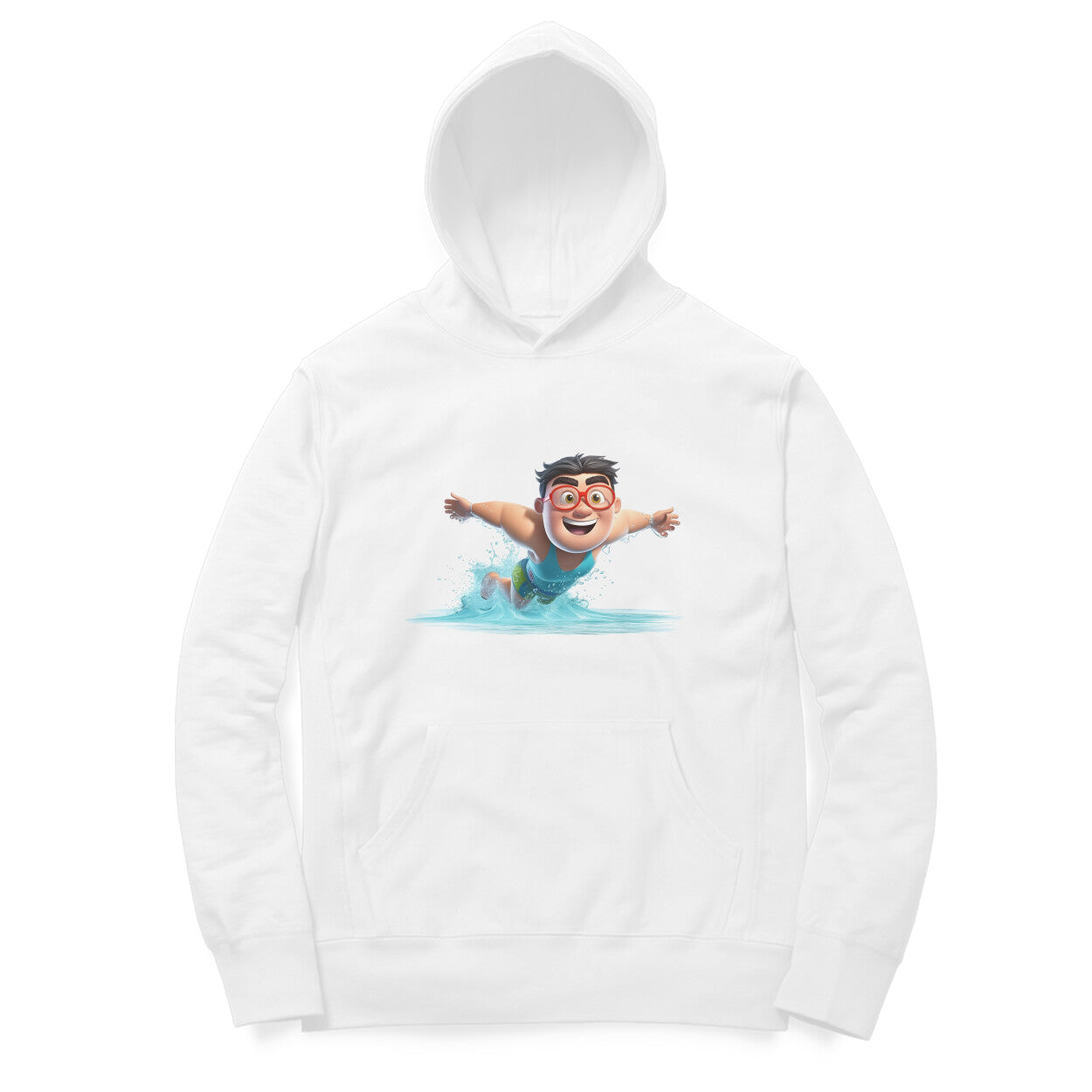 Swimmer Design Printed Unisex hoodie pattern with an oversized fit