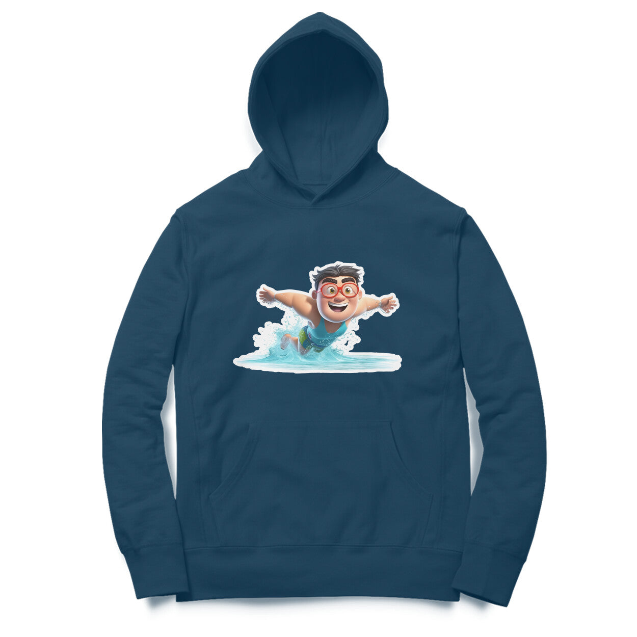 Swimmer Design Printed Unisex hoodie pattern with an oversized fit