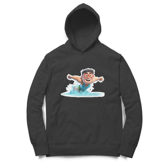 Swimmer Design Printed Unisex hoodie pattern with an oversized fit