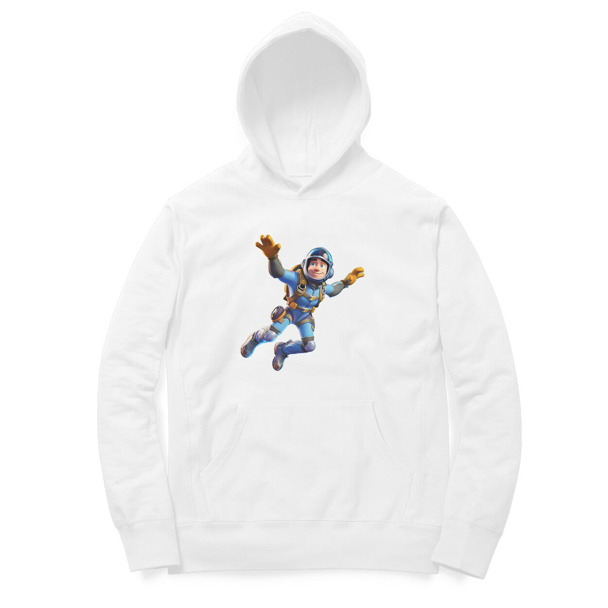 Skydiver Design Printed Unisex hoodie pattern with an oversized fit