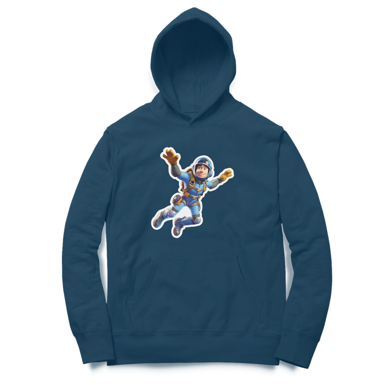 Skydiver Design Printed Unisex hoodie pattern with an oversized fit