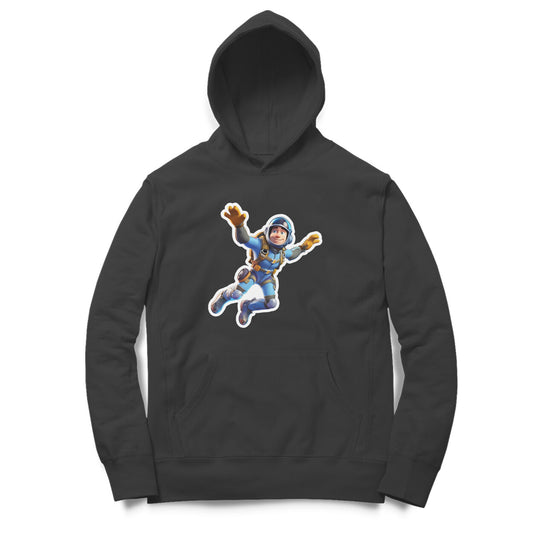 Skydiver Design Printed Unisex hoodie pattern with an oversized fit