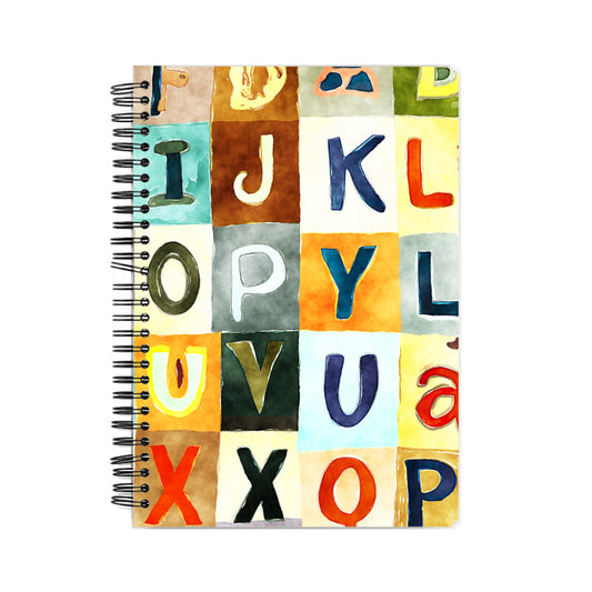 Alphabet Watercolor Lettering Paper Notebook