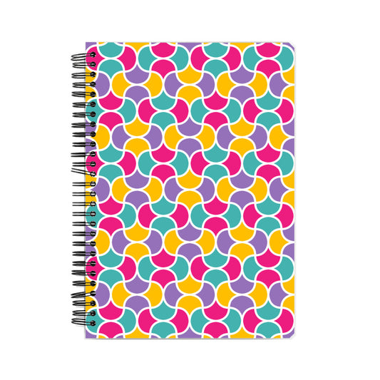 Teal Purple Yellow Pink Lemon Color Pattern Notebook