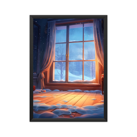 Beautiful Snowy Winter Snowstorm Inside a Room Wall Art