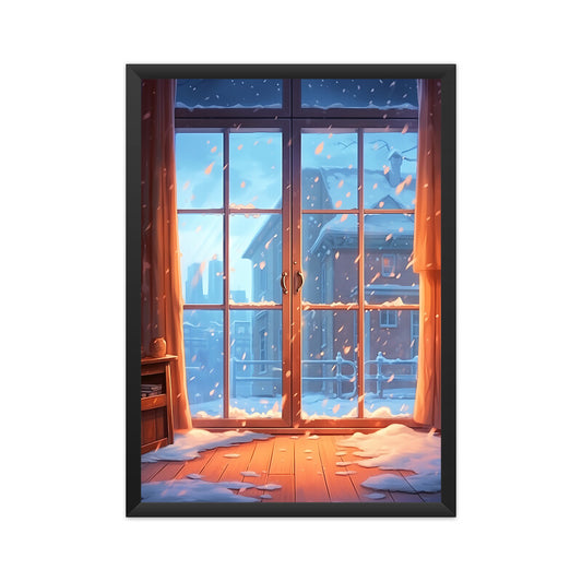 Beautiful Snowy Winter Snowstorm Inside a Room Wall Art