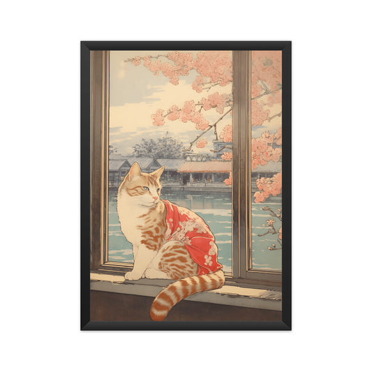 Beautiful Cat Japanese Style Wall Art