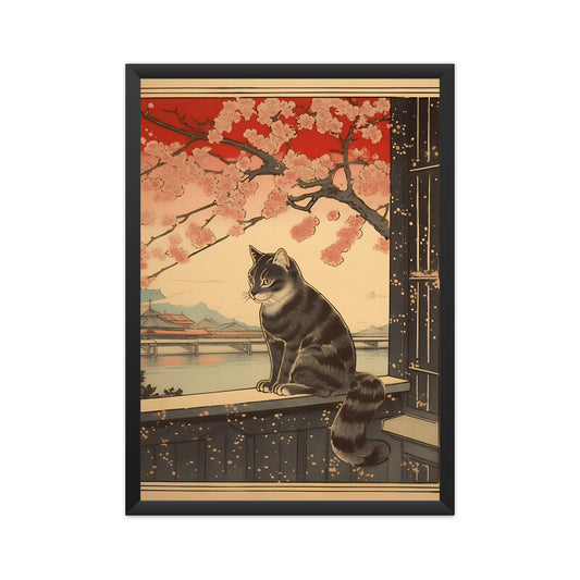 Beautiful Cat Japanese Style Wall Art