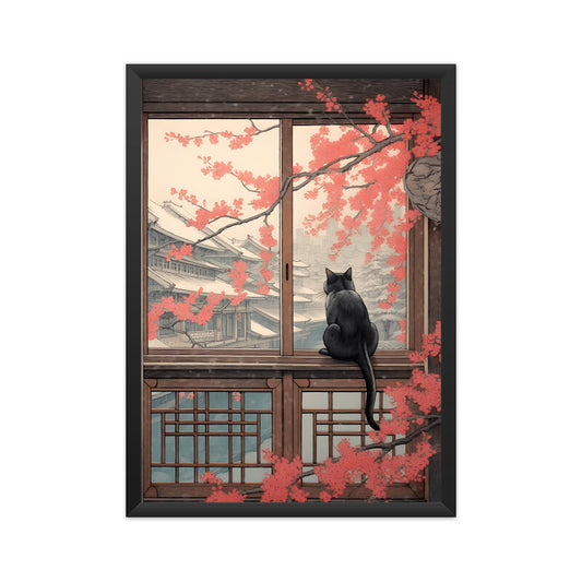Beautiful Cat Japanese Style Wall Art