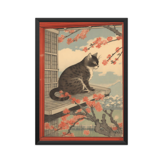 Beautiful Cat Japanese Style Wall Art
