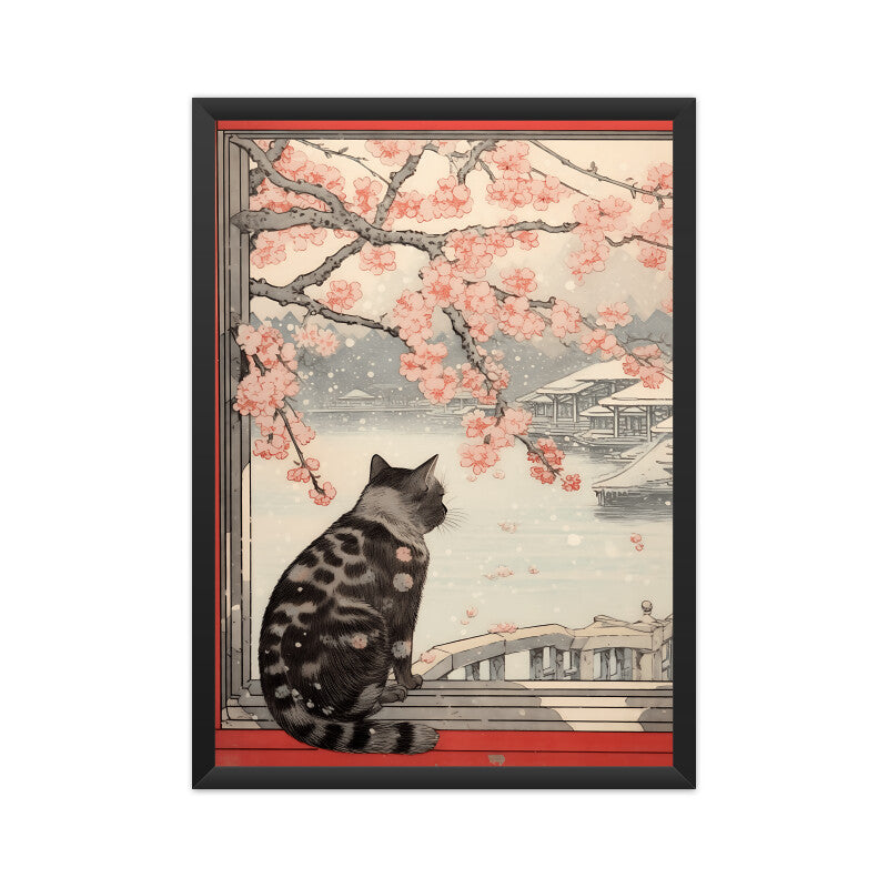 Beautiful Cat Japanese Style Wall Art