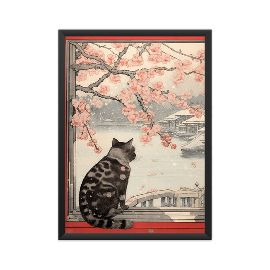 Beautiful Cat Japanese Style Wall Art