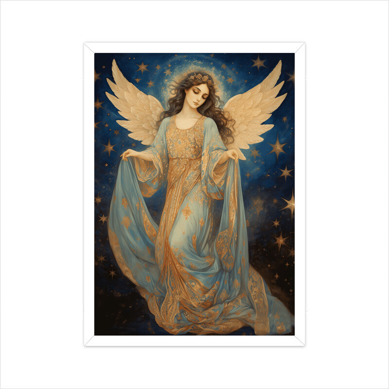 Beautiful Angel Among Stars Wall Art