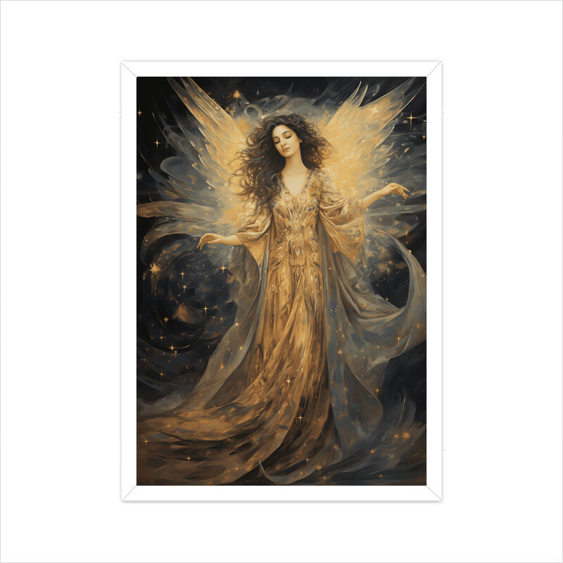 Beautiful Angel Among Stars Wall Art