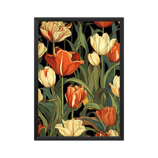 Whimsical Tulip Flowers Wall Art