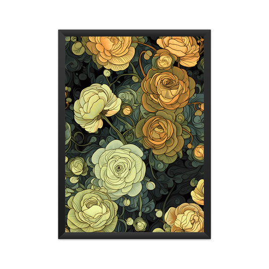 Whimsical Rose Flowers Wall Art
