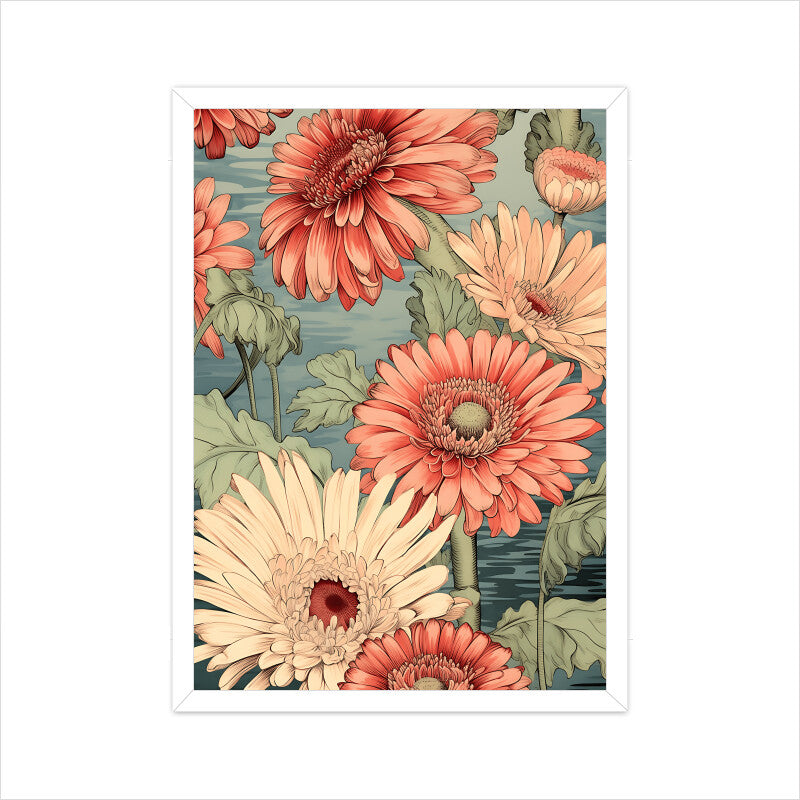 Whimsical Gardenia Flowers Wall Art