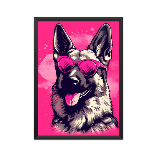 German Shepherd Dog Pink Theme Wall Art