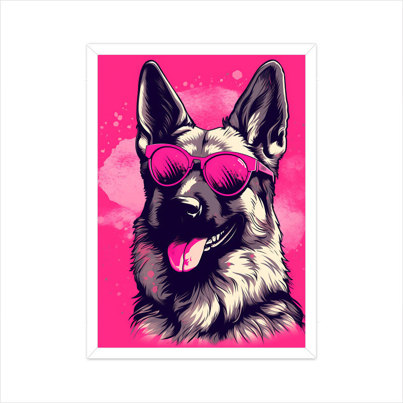 German Shepherd Dog Pink Theme Wall Art
