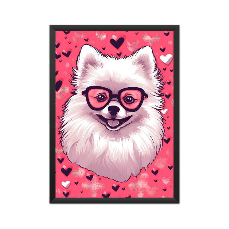 Pomeranian Dog Pink Theme Wall Art