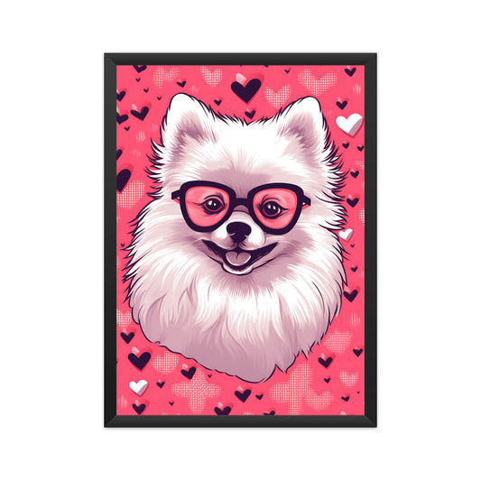 Pomeranian Dog Pink Theme Wall Art
