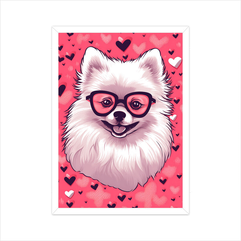 Pomeranian Dog Pink Theme Wall Art