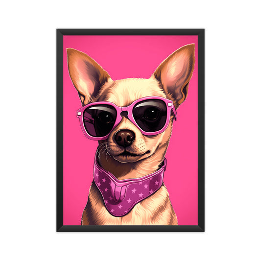 Chihuahua Dog Pink Theme Wall Art