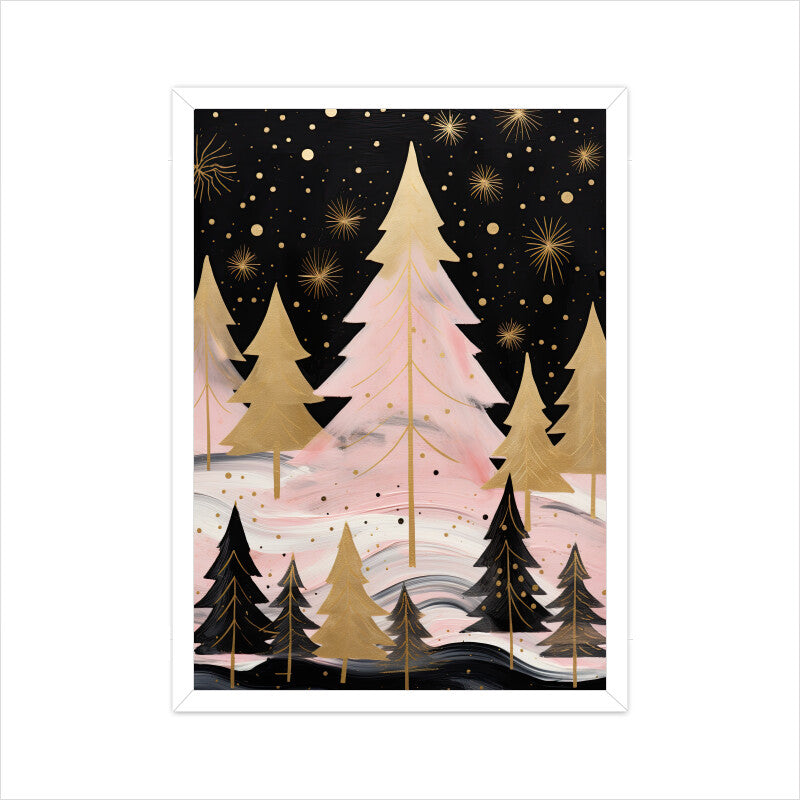Golden Christmas Tree Wall Art
