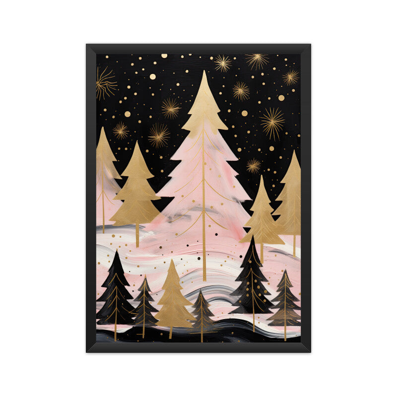 Golden Christmas Tree Wall Art