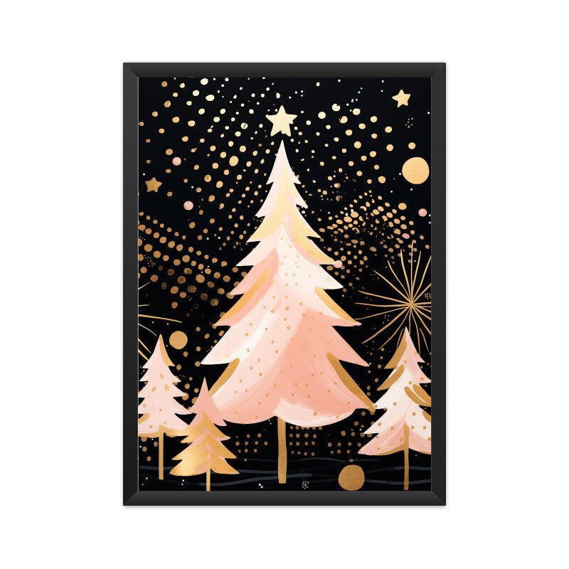 Golden Christmas Tree Wall Art