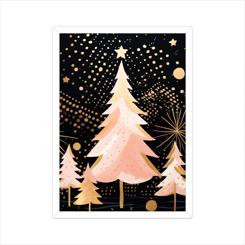Golden Christmas Tree Wall Art