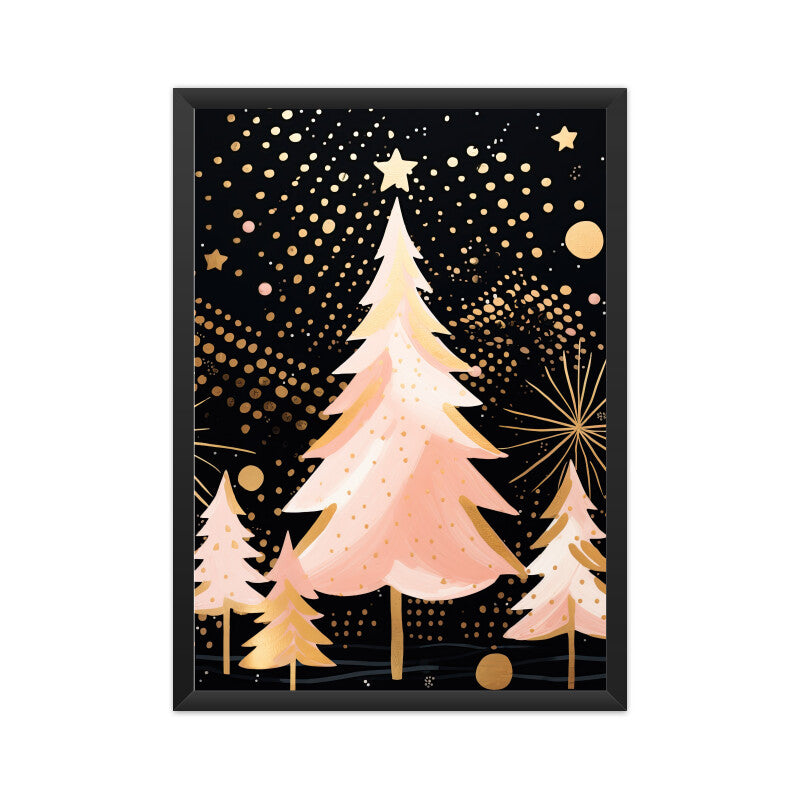 Golden Christmas Tree Wall Art