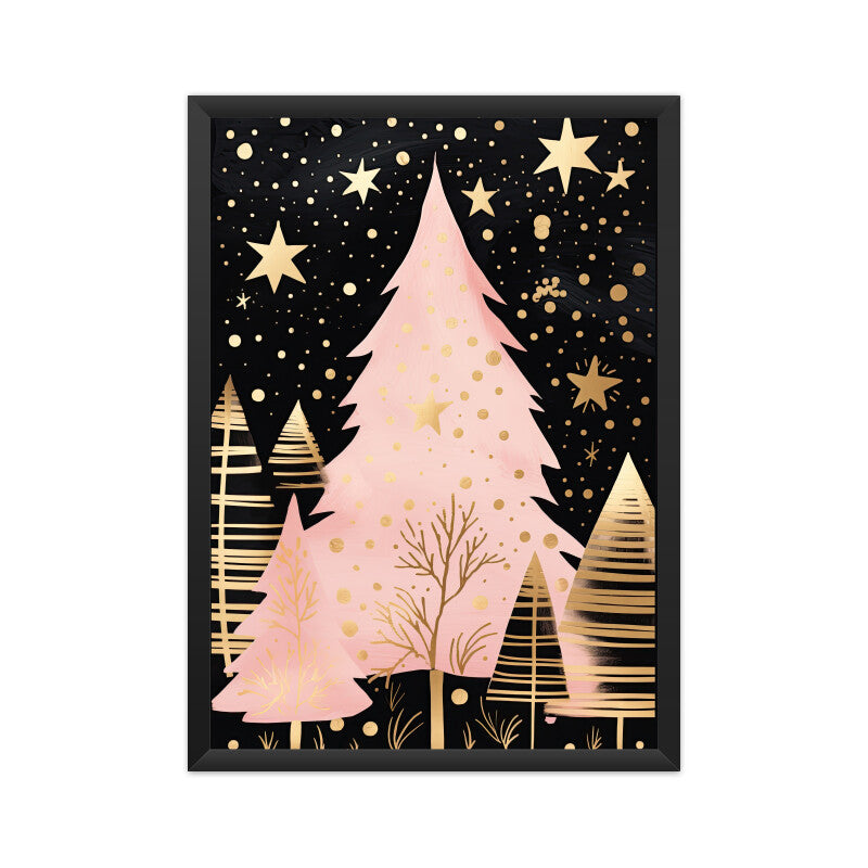 Golden Christmas Tree Wall Art