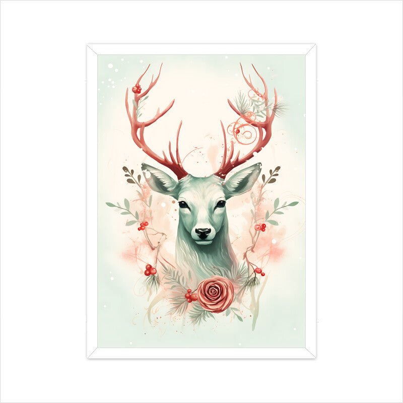 Beautiful Pastel Color Reindeer Wall Art