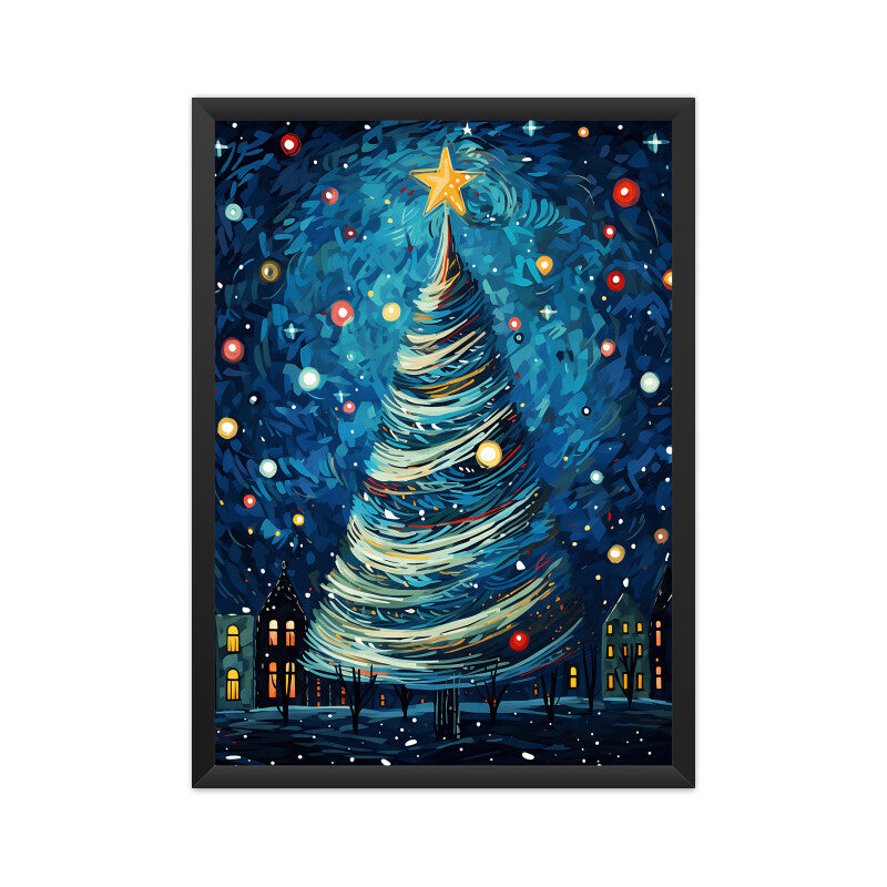 Christmas Tree Van Gogh Style Wall Art