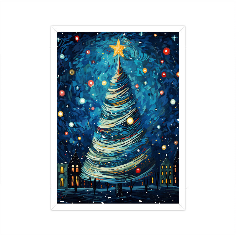 Christmas Tree Van Gogh Style Wall Art