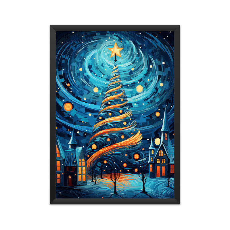 Christmas Tree Van Gogh Style Wall Art