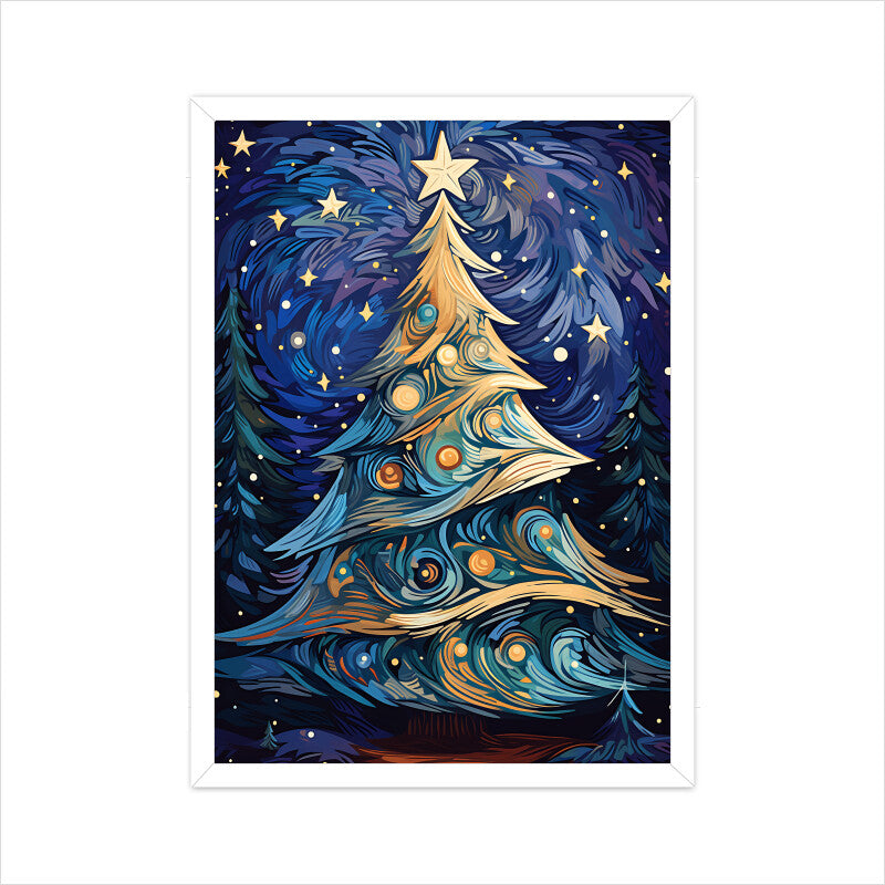 Christmas Tree Van Gogh Style Wall Art